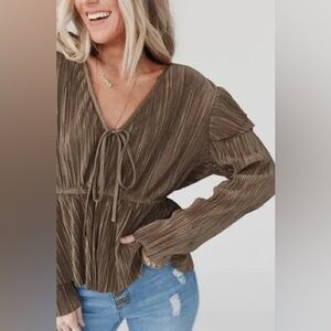 Zara Pleated Blouse Size S